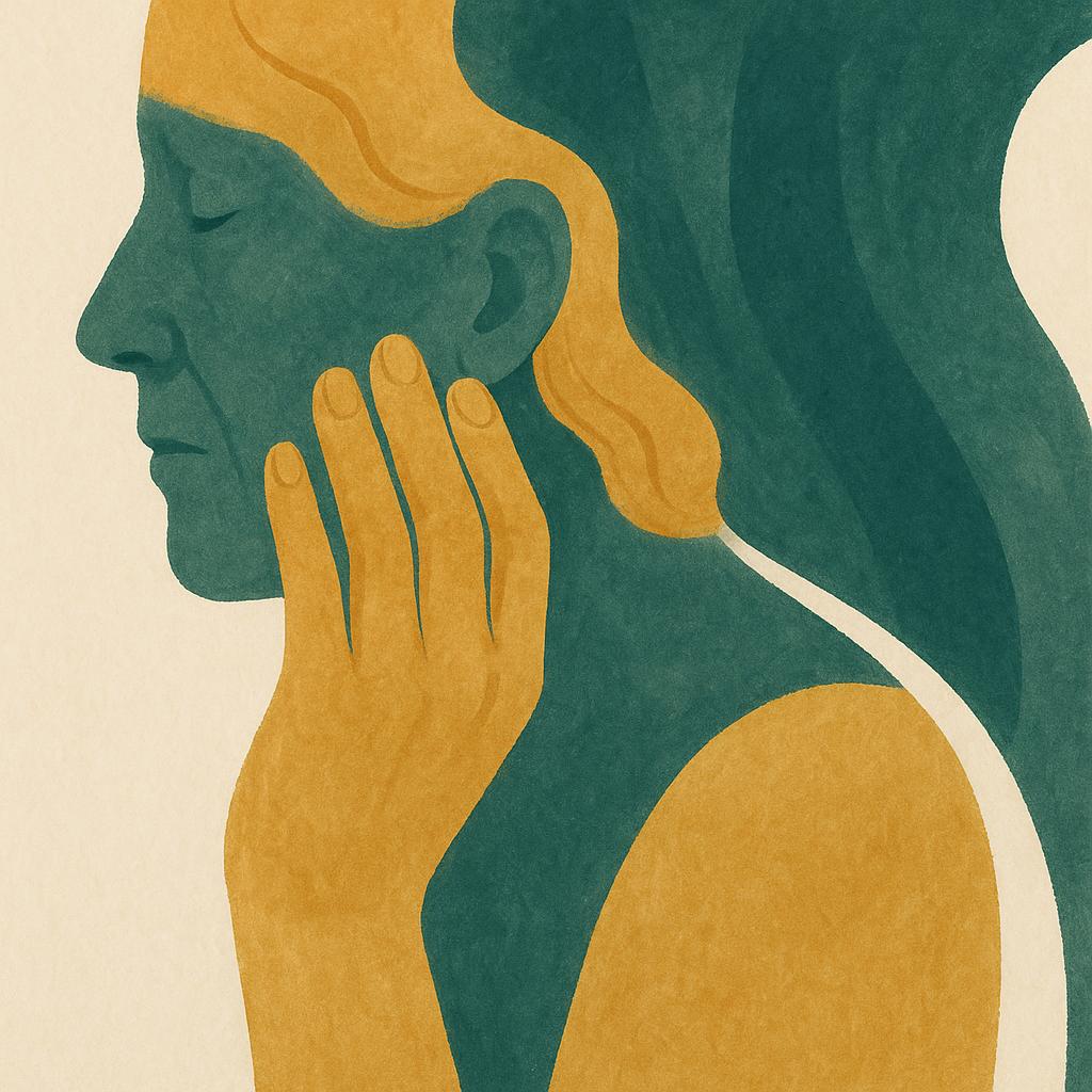 Ilustração editorial para o artigo: Autismo e envelhecimento: o que muda no espectro depois dos 50