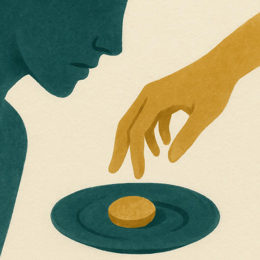 Ilustração editorial para o artigo: TDAH e alimentação: entre esquecer de comer e a compulsão