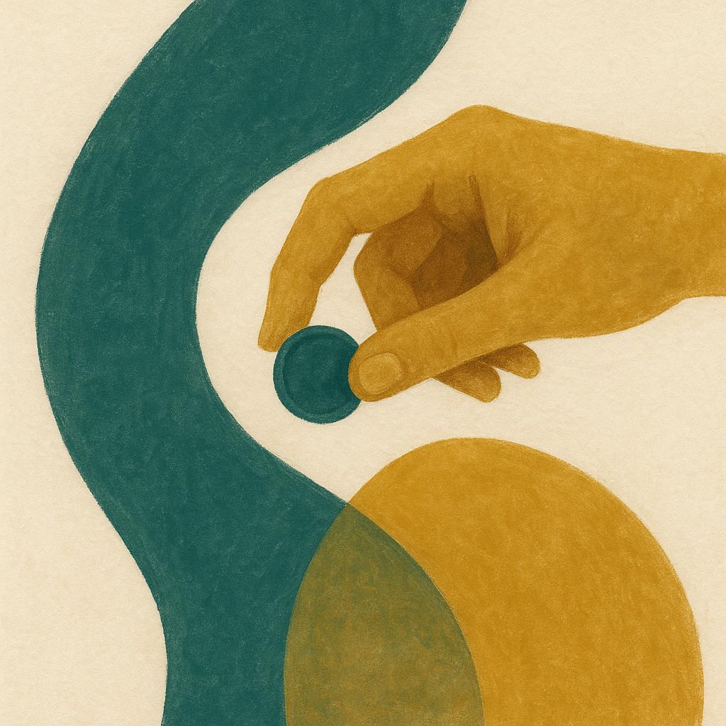 Ilustração editorial para o artigo: TDAH e dinheiro: por que o controle financeiro escapa?